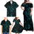 New Zealand Skink Family Matching Off Shoulder Maxi Dress and Hawaiian Shirt Aotearoa Maori Mix Paua Shell