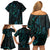 New Zealand Skink Family Matching Off Shoulder Short Dress and Hawaiian Shirt Aotearoa Maori Mix Paua Shell