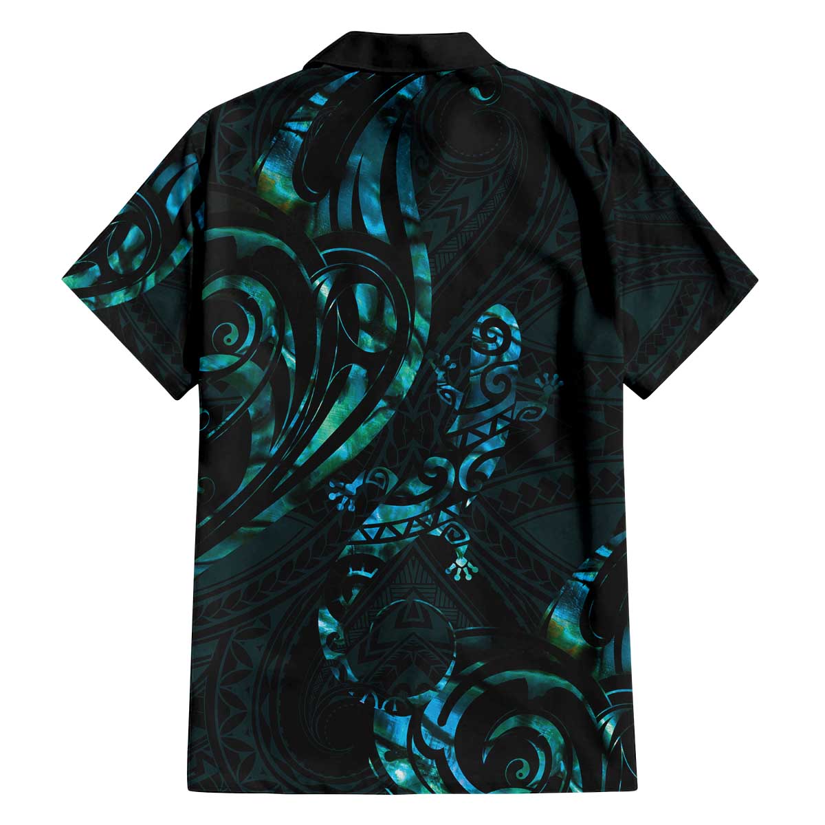 New Zealand Skink Family Matching Puletasi and Hawaiian Shirt Aotearoa Maori Mix Paua Shell