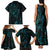 New Zealand Skink Family Matching Tank Maxi Dress and Hawaiian Shirt Aotearoa Maori Mix Paua Shell