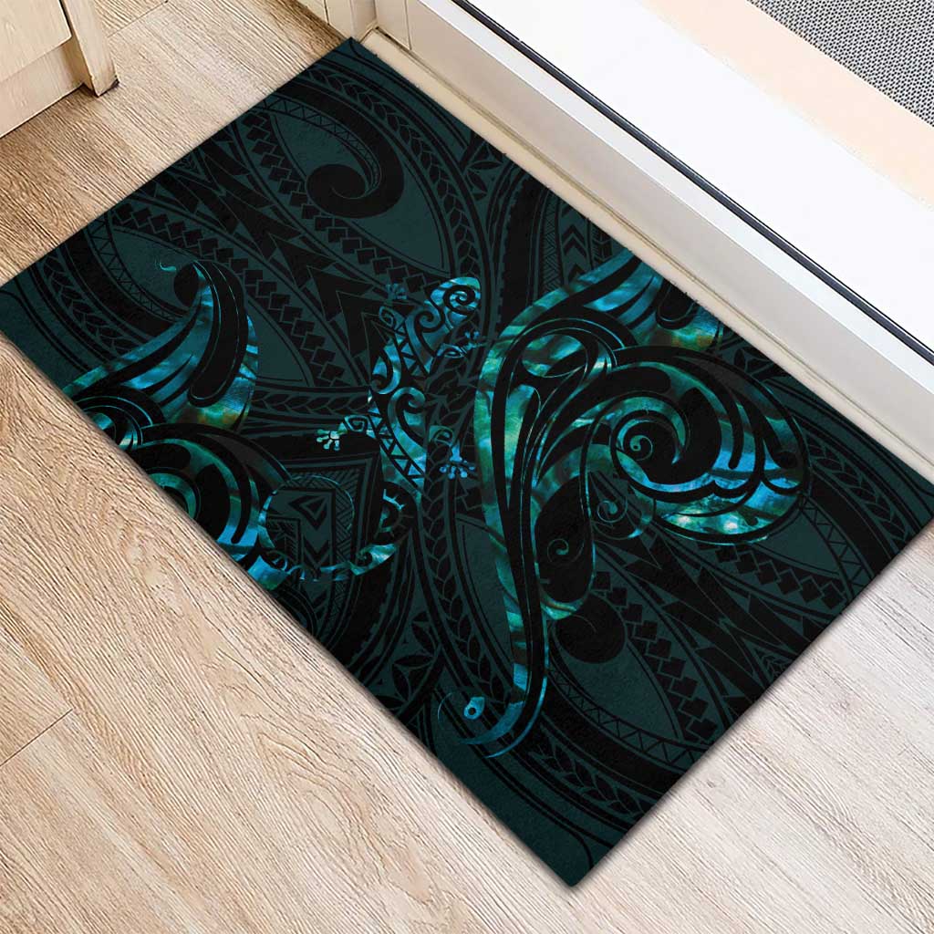 New Zealand Skink Rubber Doormat Aotearoa Maori Mix Paua Shell LT14 - Polynesian Pride