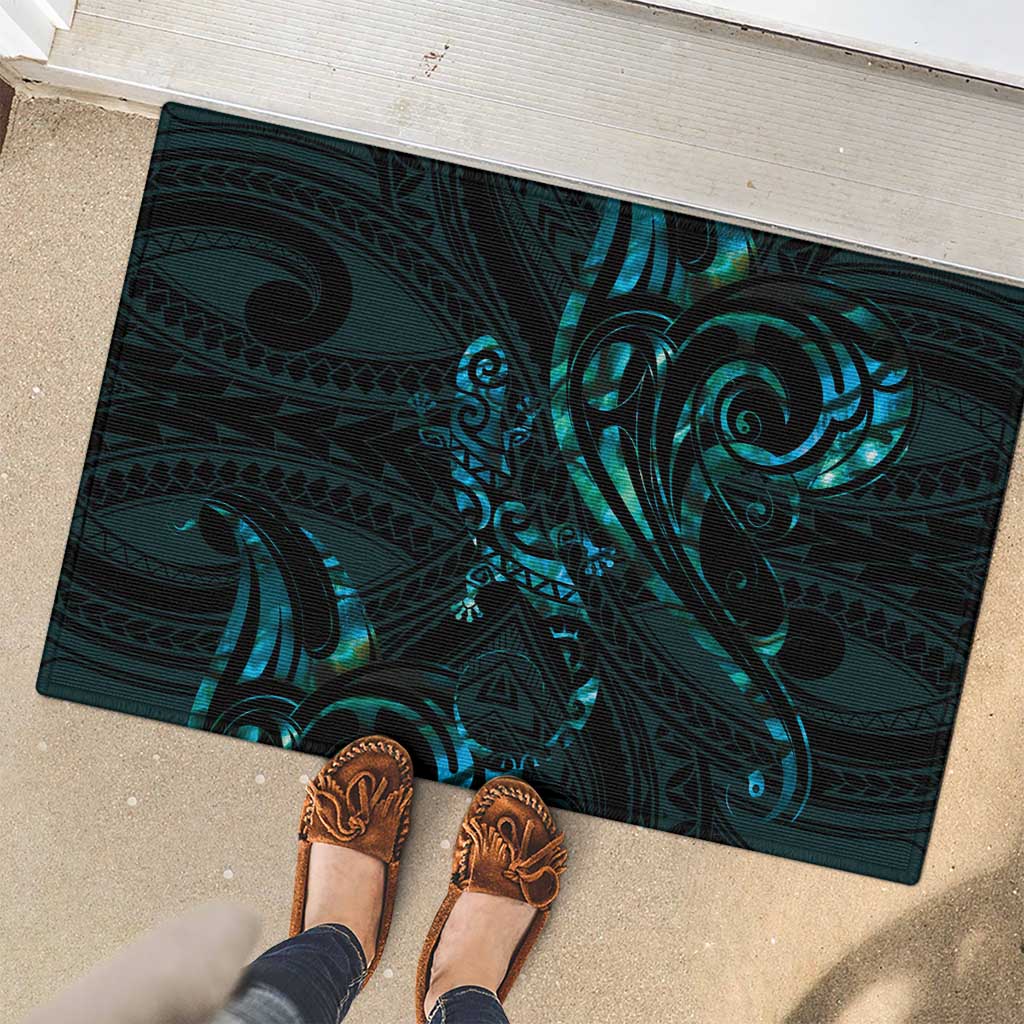 New Zealand Skink Rubber Doormat Aotearoa Maori Mix Paua Shell LT14 - Polynesian Pride