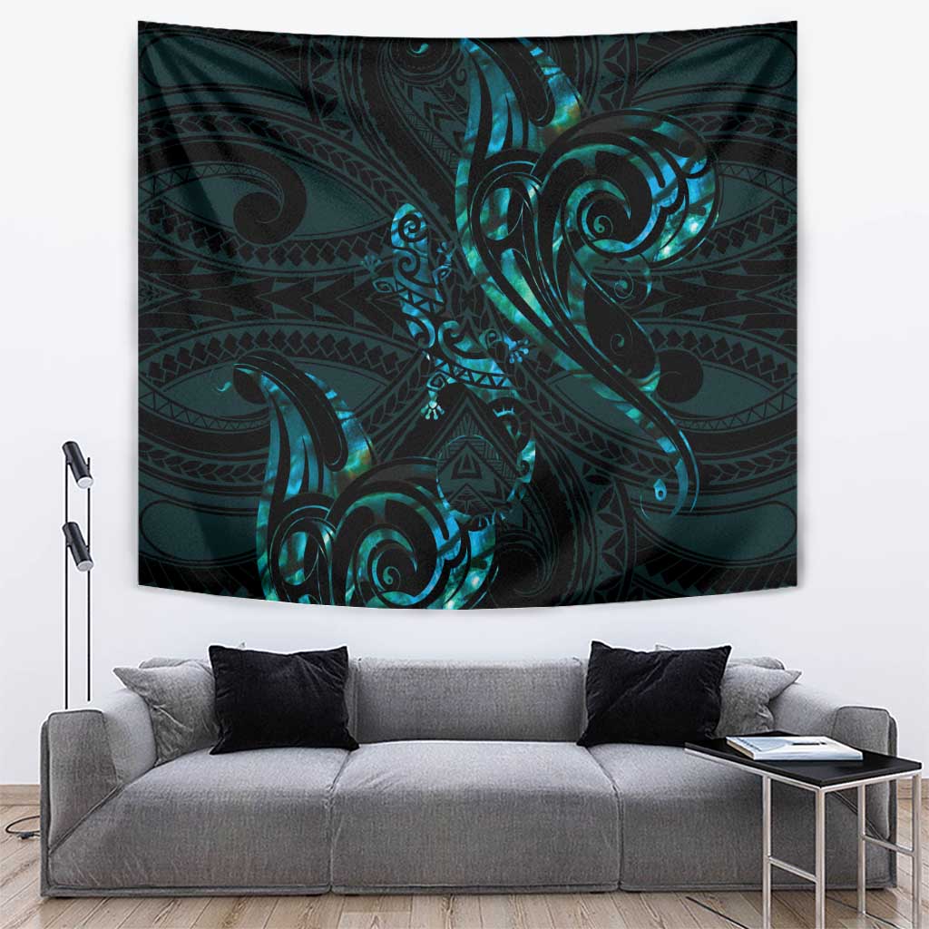 New Zealand Skink Tapestry Aotearoa Maori Mix Paua Shell