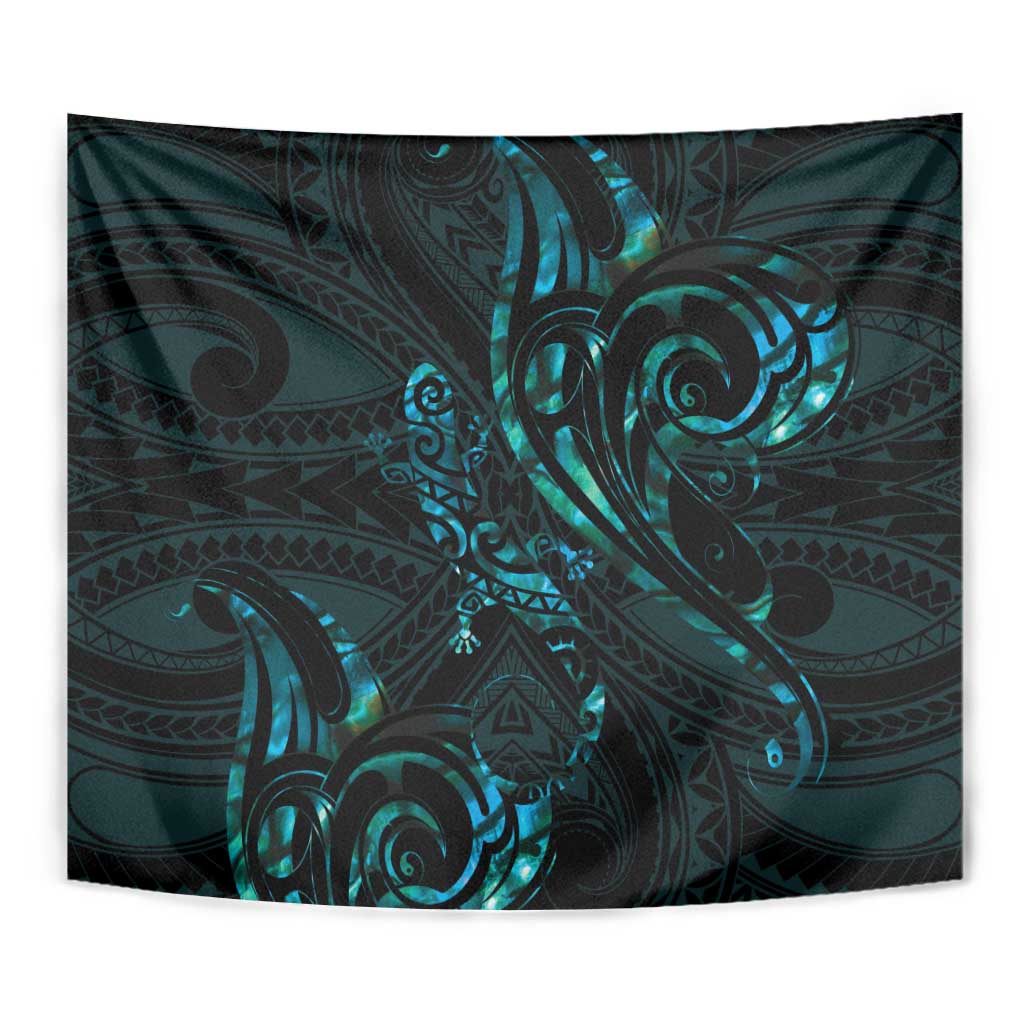 New Zealand Skink Tapestry Aotearoa Maori Mix Paua Shell