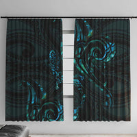 New Zealand Skink Window Curtain Aotearoa Maori Mix Paua Shell LT14 With Hooks Blue - Polynesian Pride