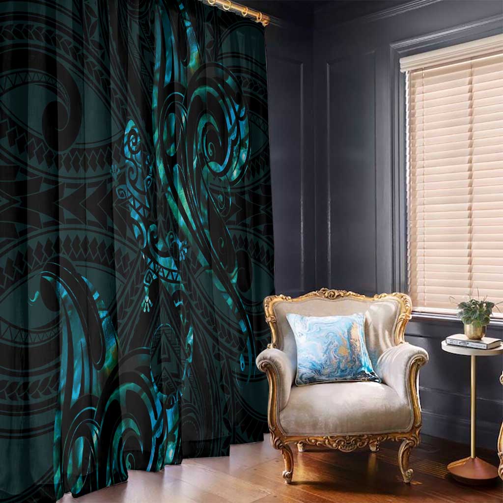 New Zealand Skink Window Curtain Aotearoa Maori Mix Paua Shell LT14 - Polynesian Pride