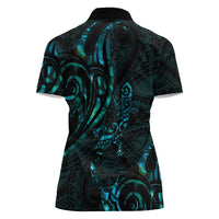 New Zealand Skink Women Polo Shirt Aotearoa Maori Mix Paua Shell