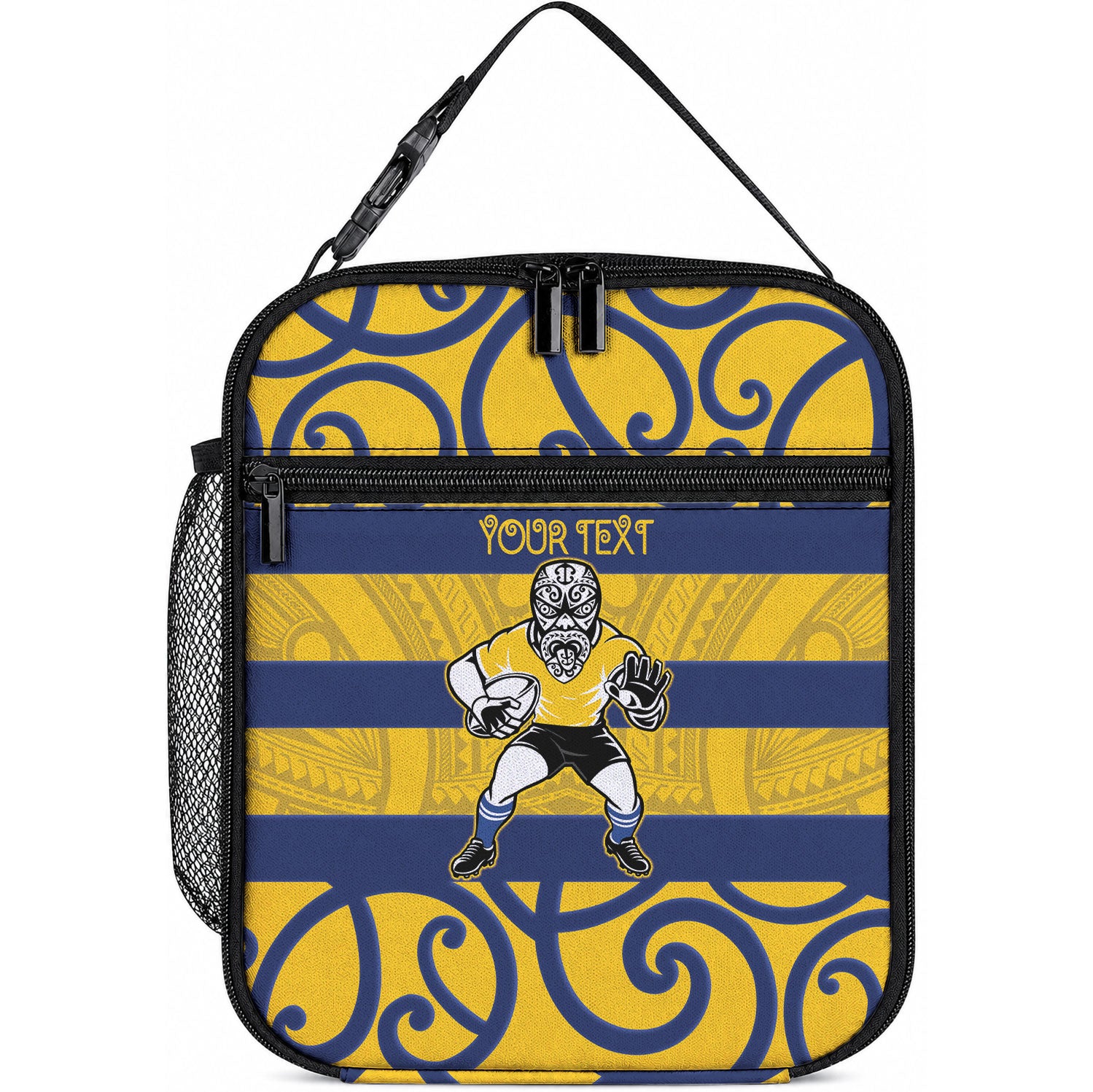 Bay of Plenty Custom Rugby New Zealand Lunch Bag Aotearoa Maori Pukana Tiki Mascot