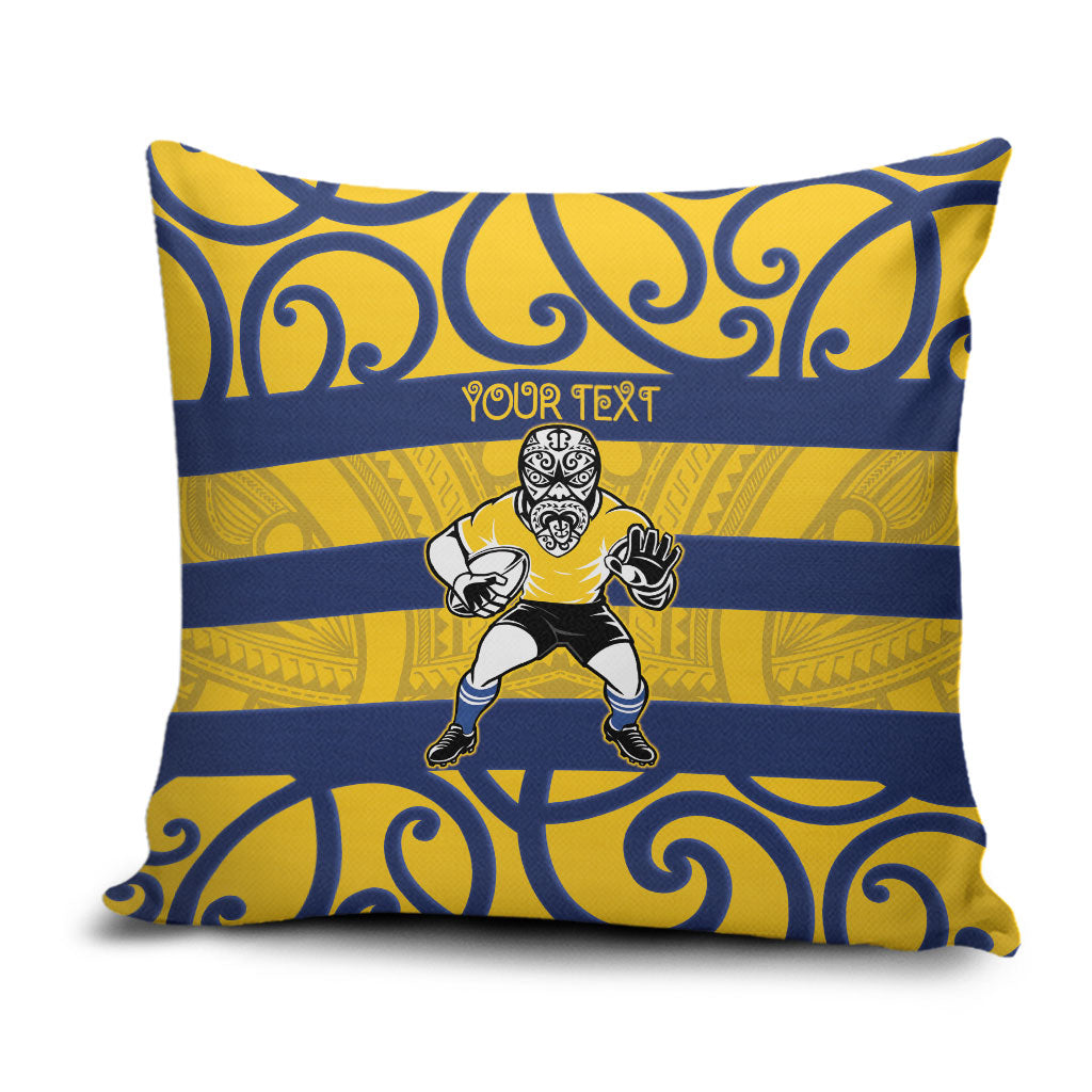 Bay of Plenty Custom Rugby New Zealand Pillow Cover Aotearoa Maori Pukana Tiki Mascot