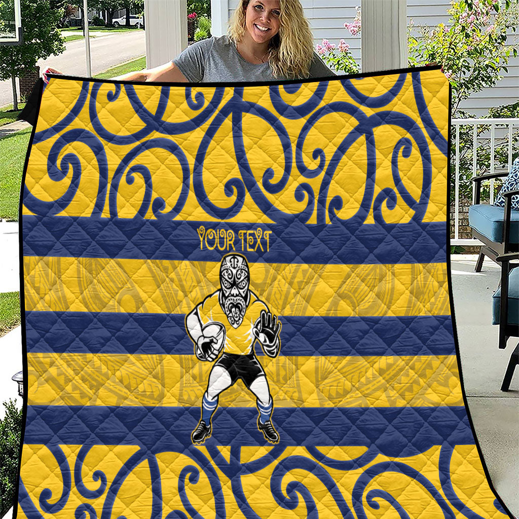 Bay of Plenty Custom Rugby New Zealand Quilt Aotearoa Maori Pukana Tiki Mascot