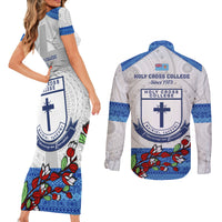 fiji-holy-cross-college-couples-matching-short-sleeve-bodycon-dress-and-long-sleeve-button-shirts-happy-50th-anniversary-fijian-tagimoucia-tapa-pattern