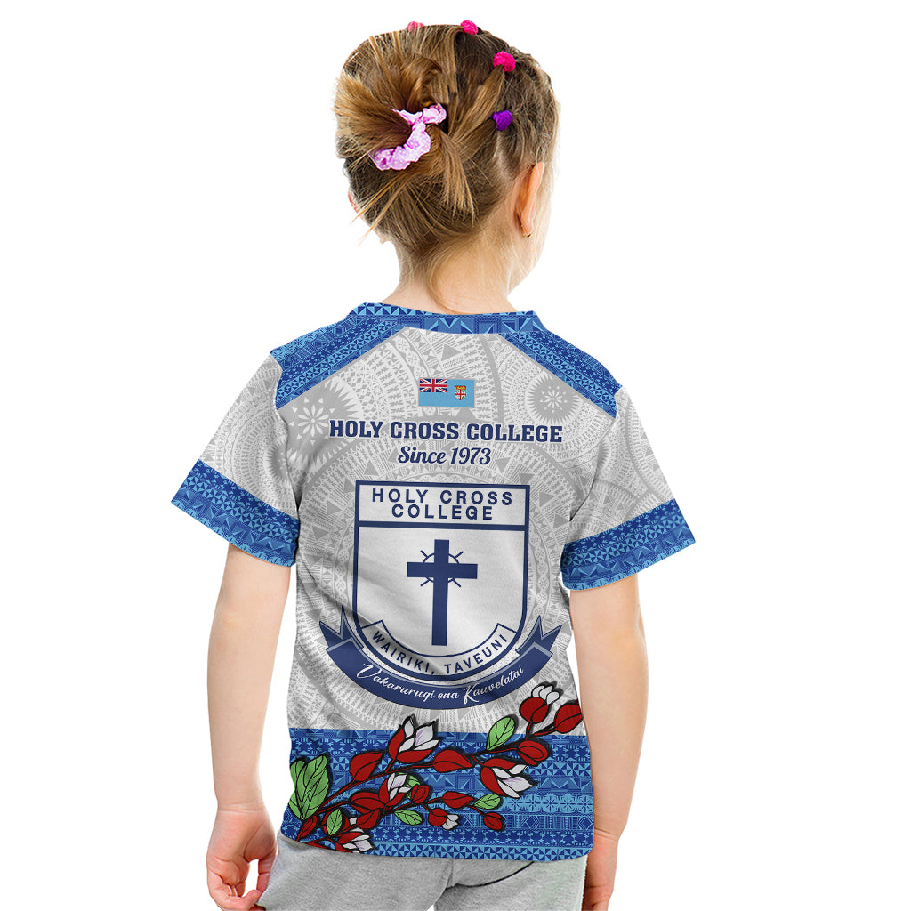 Fiji Holy Cross College Kid T Shirt Happy 50th Anniversary Fijian Tagimoucia Tapa Pattern LT14 - Polynesian Pride