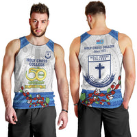 Fiji Holy Cross College Men Tank Top Happy 50th Anniversary Fijian Tagimoucia Tapa Pattern LT14 - Polynesian Pride