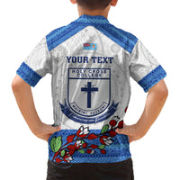 Personalised Fiji Holy Cross College Hawaiian Shirt Happy 50th Anniversary Fijian Tagimoucia Tapa Pattern LT14 - Polynesian Pride
