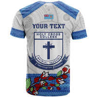 Personalised Fiji Holy Cross College T Shirt Happy 50th Anniversary Fijian Tagimoucia Tapa Pattern LT14 - Polynesian Pride
