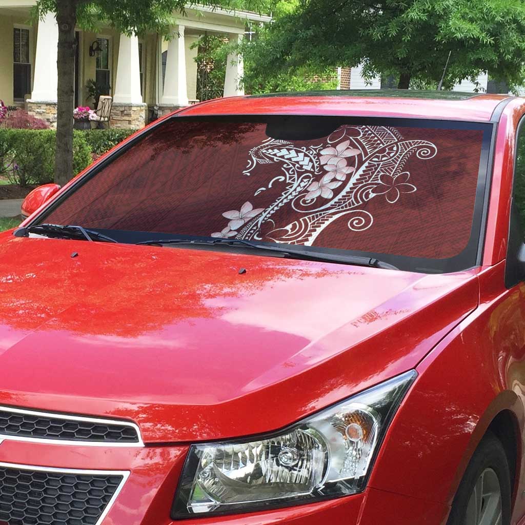 Oxblood Hawaii Auto Sun Shade Hammerhead Shark Tattoo Curve Polynesian - Polynesian Pride