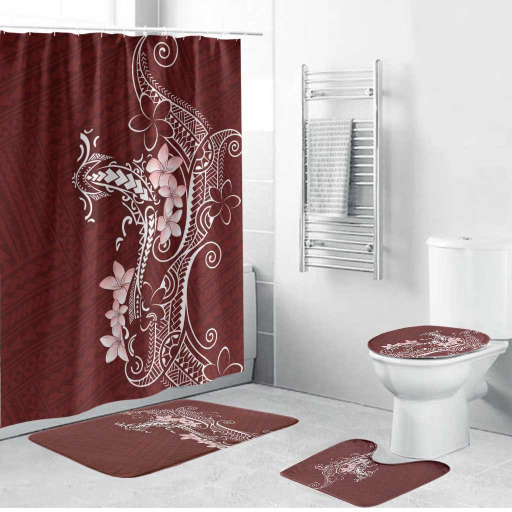 Oxblood Hawaii Bathroom Set Hammerhead Shark Tattoo Curve Polynesian - Polynesian Pride