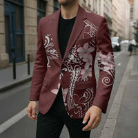 Oxblood Hawaii Blazer Hammerhead Shark Tattoo Curve Polynesian - Polynesian Pride