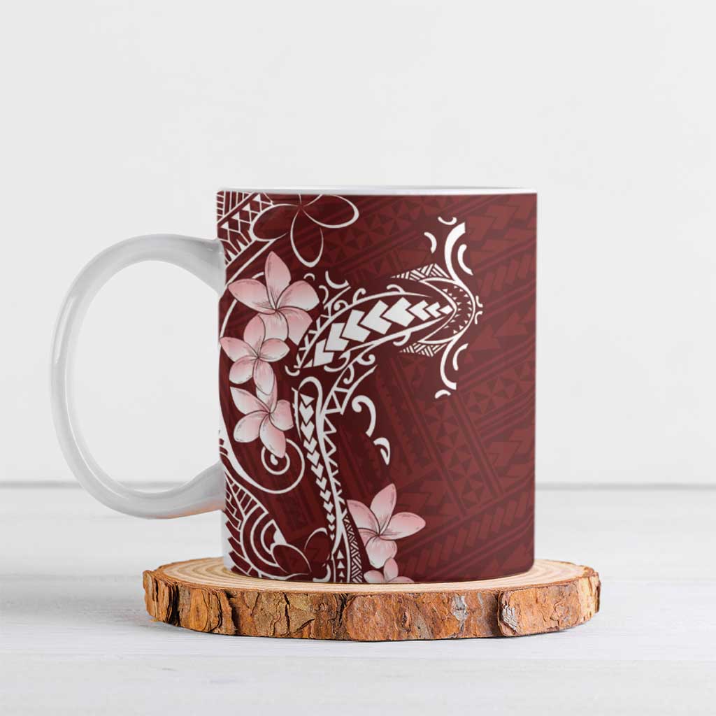 Oxblood Hawaii Ceramic Mug Hammerhead Shark Tattoo Curve Polynesian - Polynesian Pride