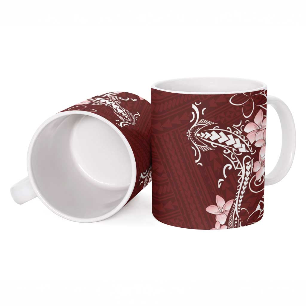 Oxblood Hawaii Ceramic Mug Hammerhead Shark Tattoo Curve Polynesian - Polynesian Pride