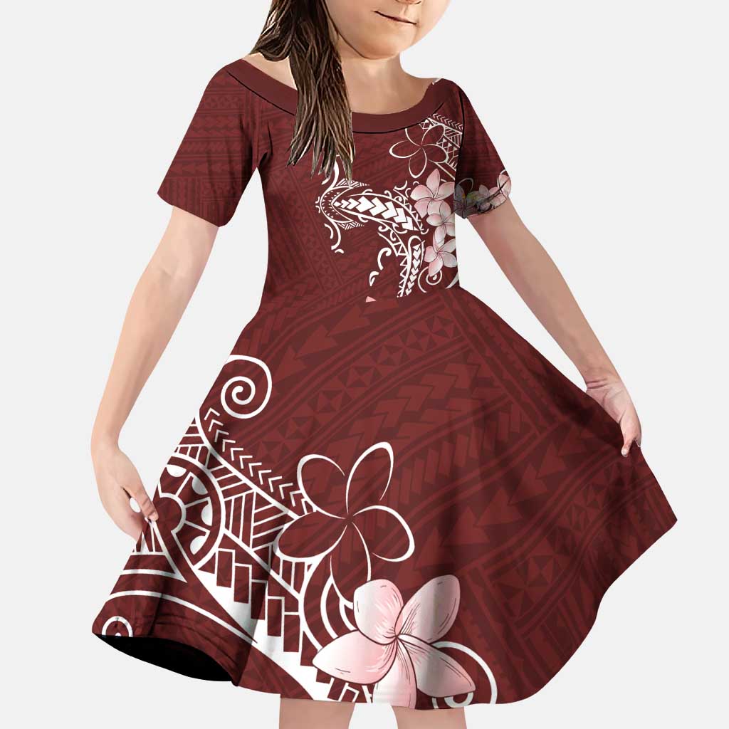 Oxblood Hawaii Family Matching Puletasi and Hawaiian Shirt Hammerhead Shark Tattoo Curve Polynesian - Polynesian Pride