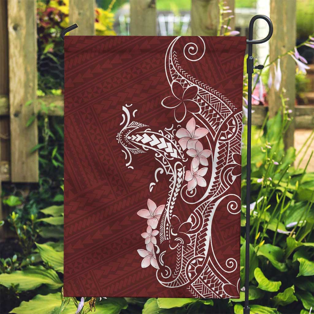 Oxblood Hawaii Garden Flag Hammerhead Shark Tattoo Curve Polynesian - Polynesian Pride