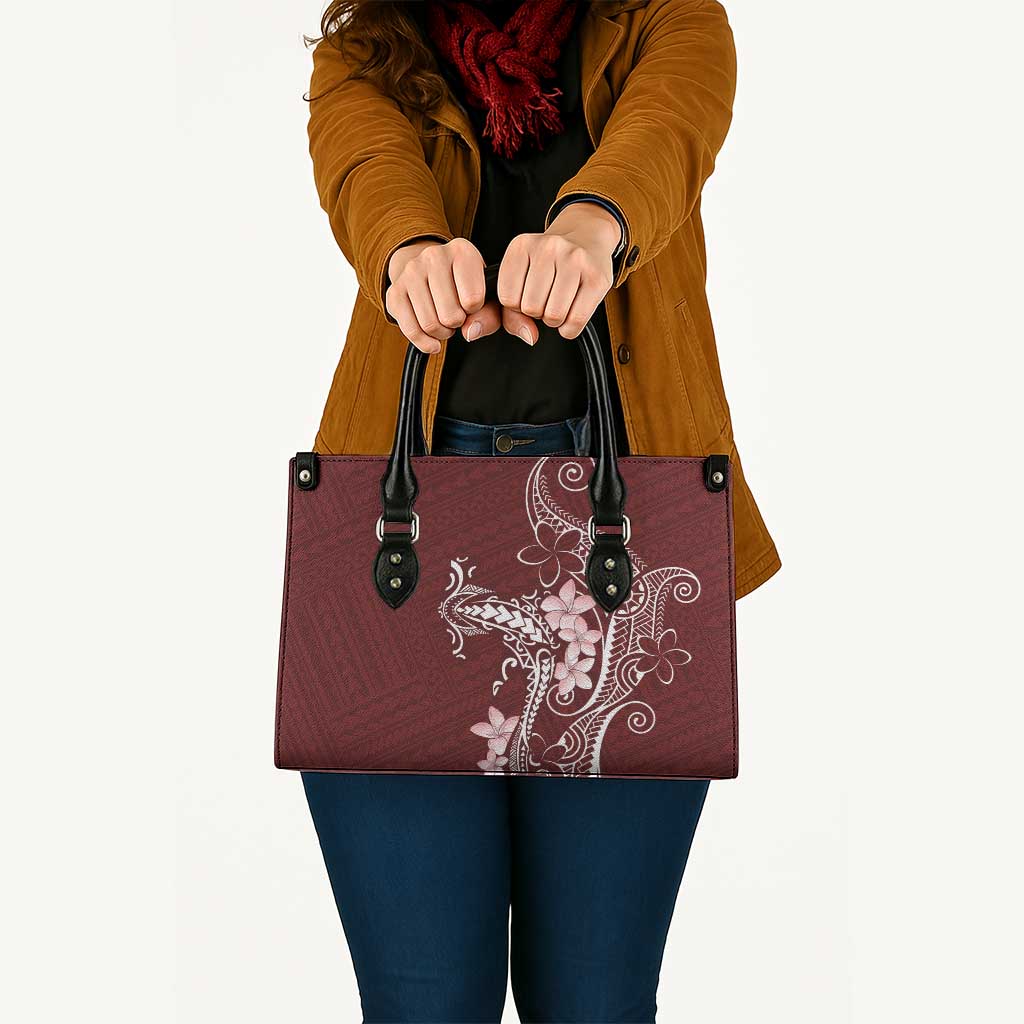 Oxblood Hawaii Leather Bag Hammerhead Shark Tattoo Curve Polynesian - Polynesian Pride