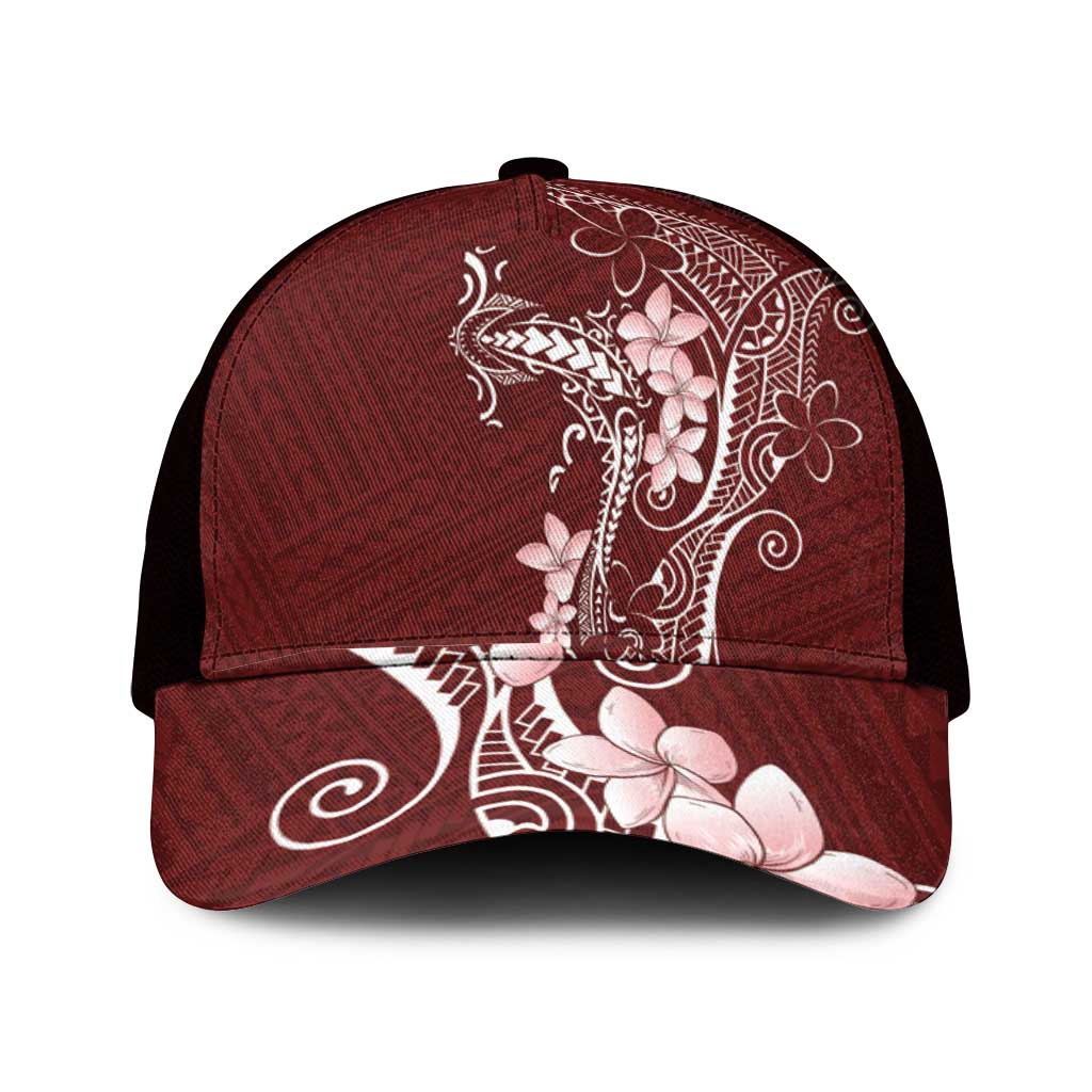 Oxblood Hawaii Mesh Trucker Cap Hammerhead Shark Tattoo Curve Polynesian - Polynesian Pride