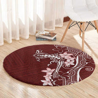 Oxblood Hawaii Round Carpet Hammerhead Shark Tattoo Curve Polynesian - Polynesian Pride
