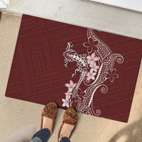 Oxblood Hawaii Rubber Doormat Hammerhead Shark Tattoo Curve Polynesian - Polynesian Pride