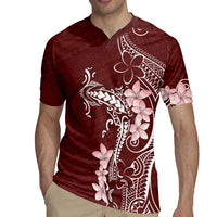 Oxblood Hawaii Rugby Jersey Hammerhead Shark Tattoo Curve Polynesian - Polynesian Pride