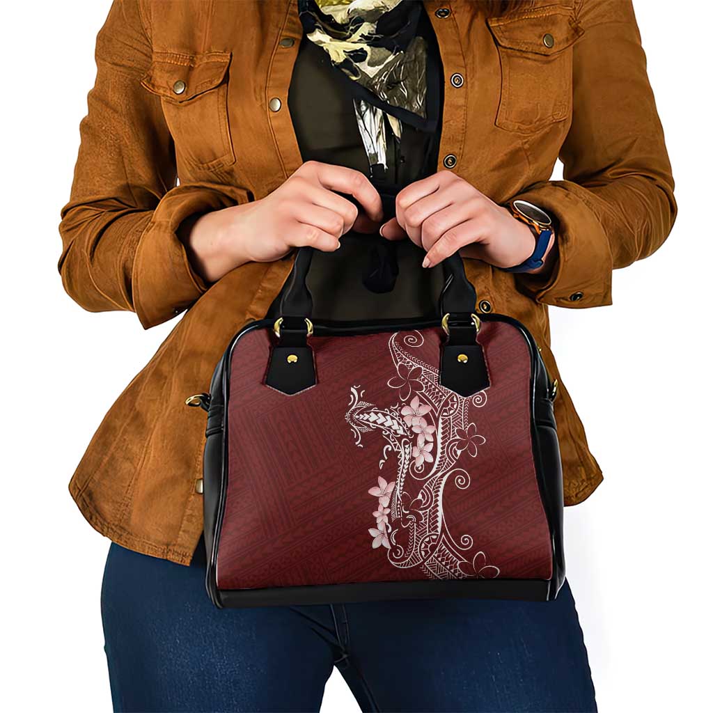 Oxblood Hawaii Shoulder Handbag Hammerhead Shark Tattoo Curve Polynesian - Polynesian Pride
