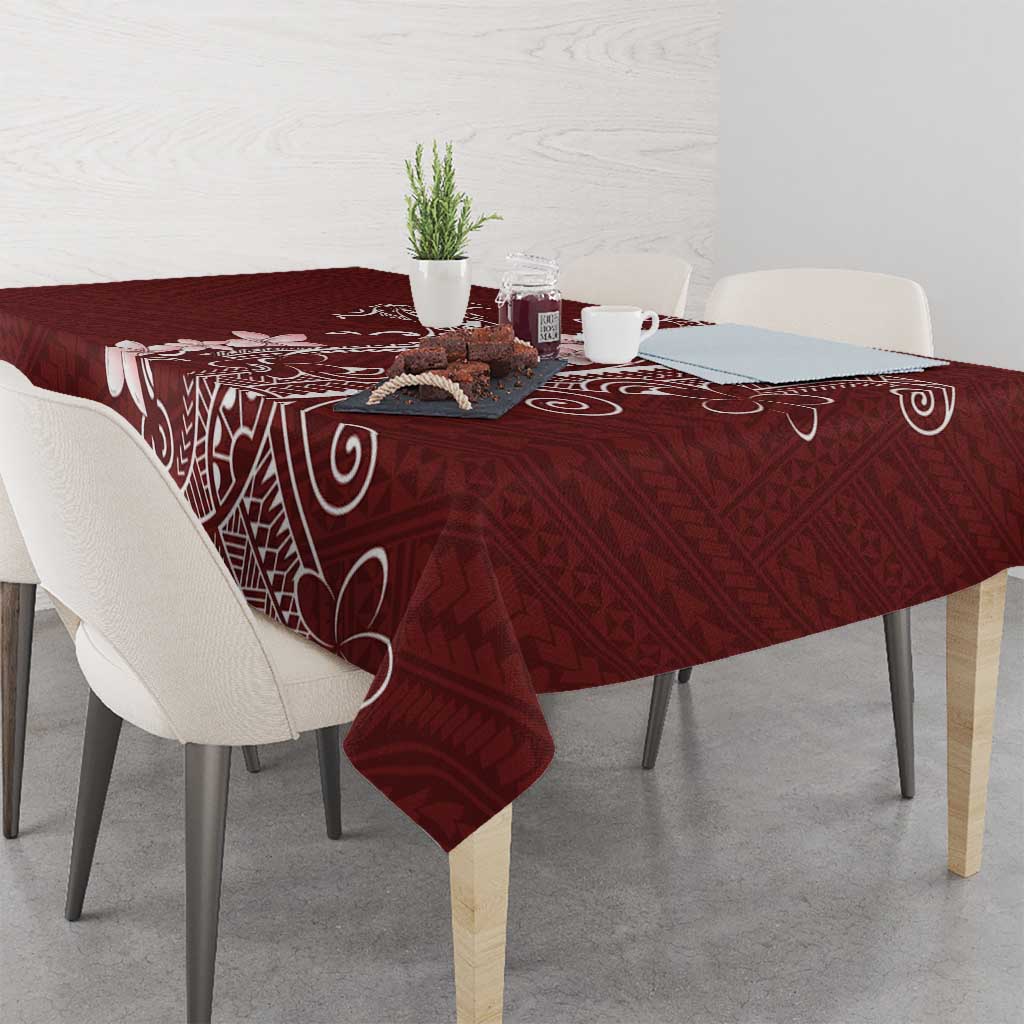 Oxblood Hawaii Tablecloth Hammerhead Shark Tattoo Curve Polynesian LT14 - Polynesian Pride