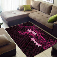 Pink Hawaii Area Rug Hammerhead Shark Tattoo Curve Polynesian - Polynesian Pride