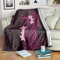 Pink Hawaii Blanket Hammerhead Shark Tattoo Curve Polynesian - Polynesian Pride