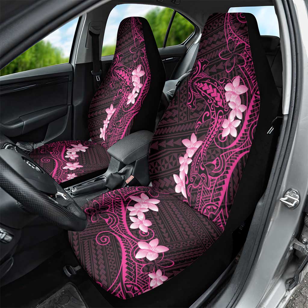 Pink Hawaii Car Seat Cover Hammerhead Shark Tattoo Curve Polynesian - Polynesian Pride