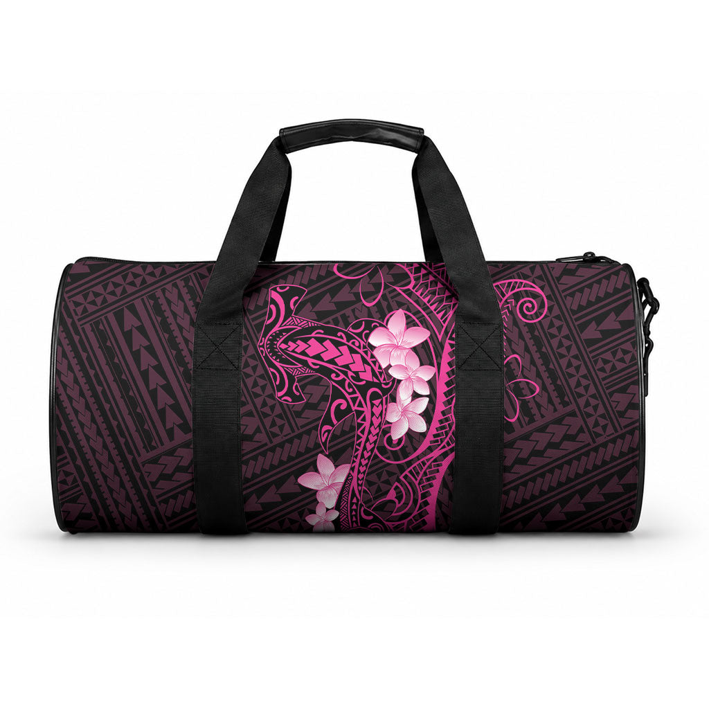 Pink Hawaii Duffle Bag Hammerhead Shark Tattoo Curve Polynesian