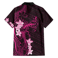 Pink Hawaii Family Matching Long Sleeve Bodycon Dress and Hawaiian Shirt Hammerhead Shark Tattoo Curve Polynesian - Polynesian Pride