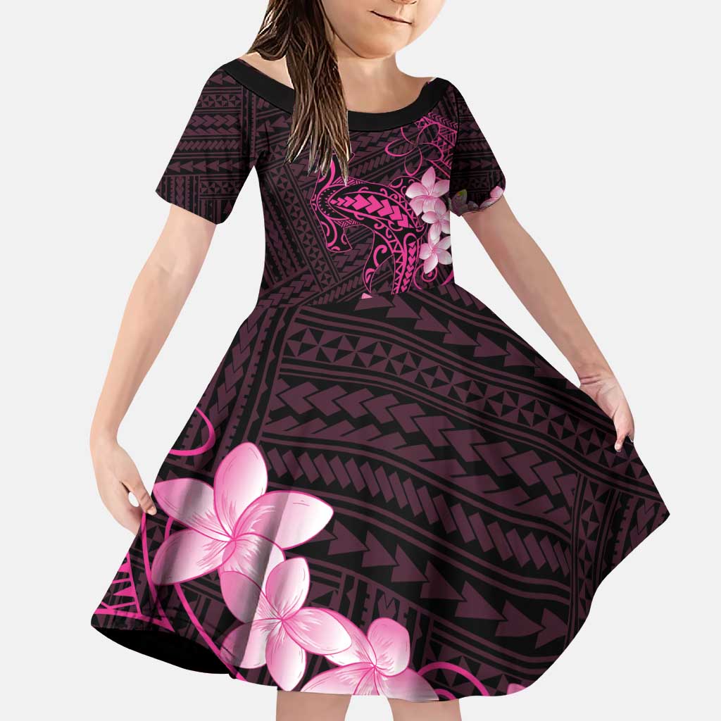 Pink Hawaii Family Matching Puletasi and Hawaiian Shirt Hammerhead Shark Tattoo Curve Polynesian - Polynesian Pride