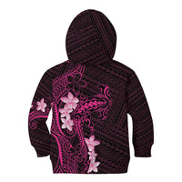Pink Hawaii Kid Hoodie Hammerhead Shark Tattoo Curve Polynesian - Polynesian Pride