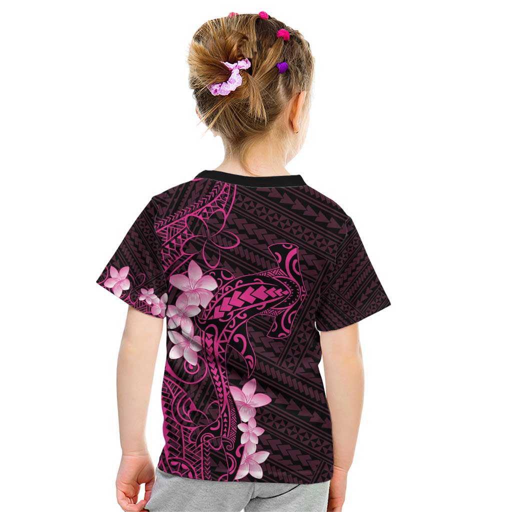 Pink Hawaii Kid T Shirt Hammerhead Shark Tattoo Curve Polynesian - Polynesian Pride