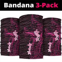 Pink Hawaii Neck Gaiter Hammerhead Shark Tattoo Curve Polynesian - Polynesian Pride