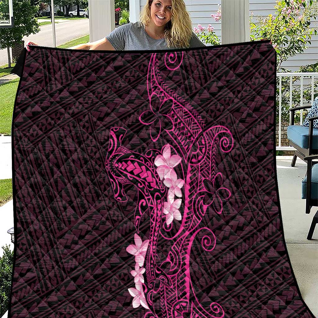 Pink Hawaii Quilt Hammerhead Shark Tattoo Curve Polynesian - Polynesian Pride