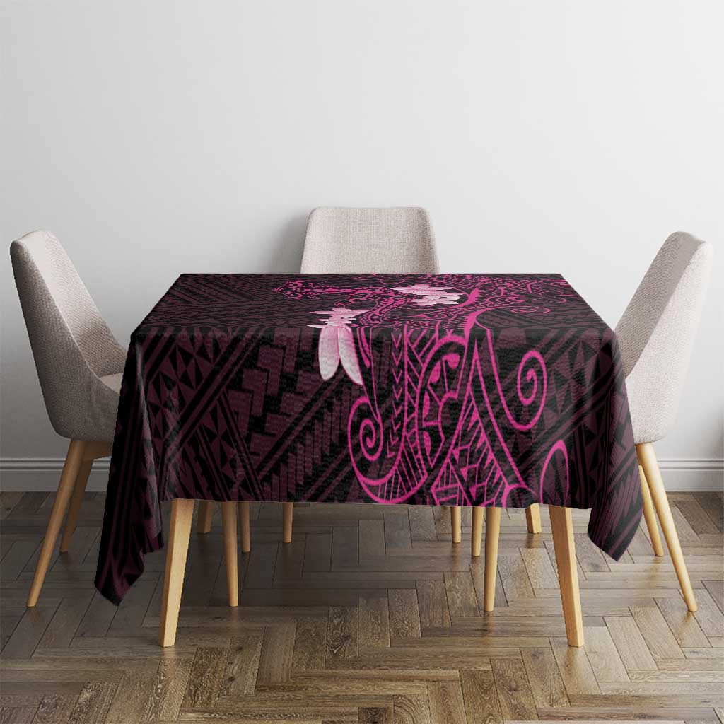 Pink Hawaii Tablecloth Hammerhead Shark Tattoo Curve Polynesian LT14 - Polynesian Pride