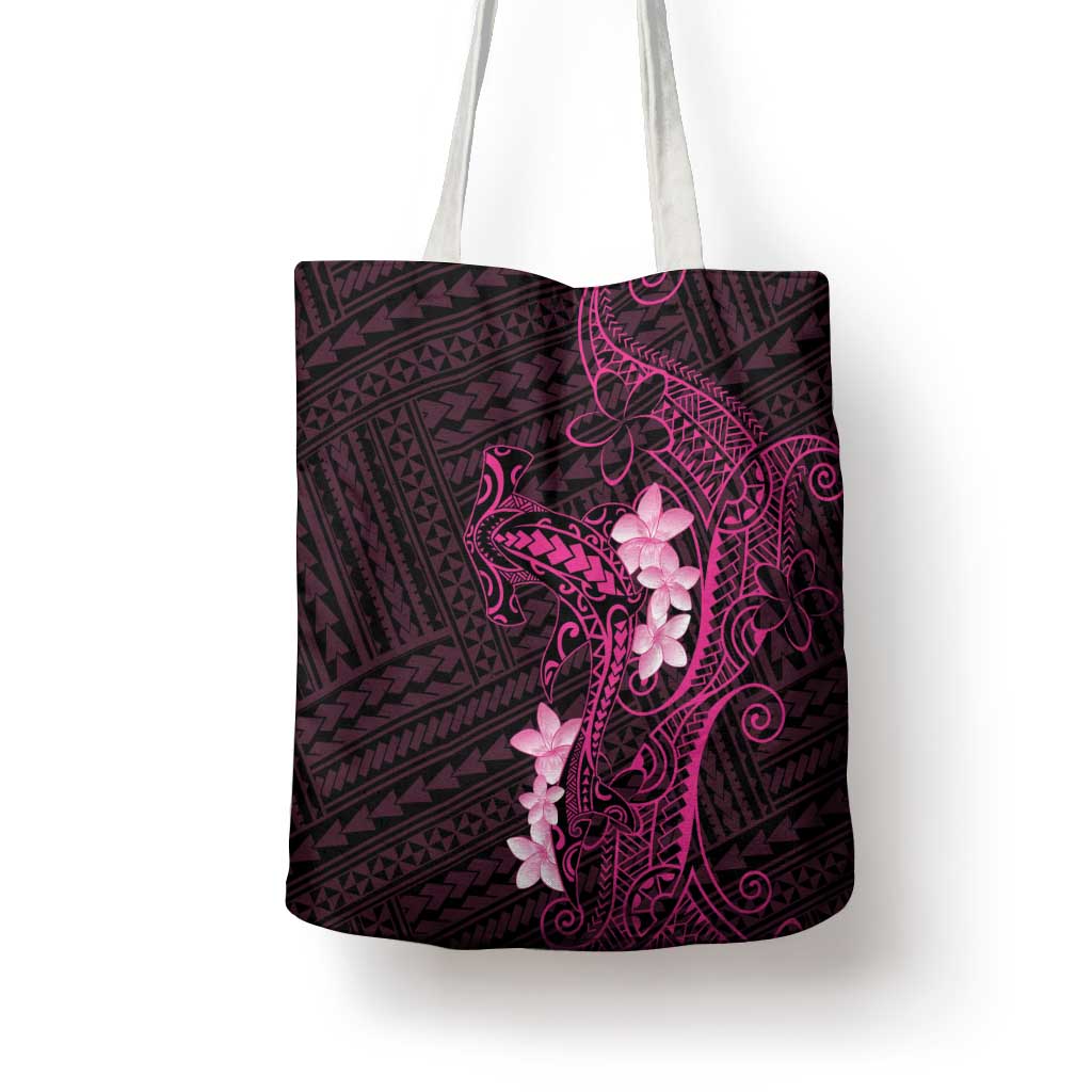 Pink Hawaii Tote Bag Hammerhead Shark Tattoo Curve Polynesian - Polynesian Pride