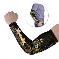 Black and Gold Hawaii Arm Sleeves Hammerhead Shark Tattoo Curve Polynesian LT14 Set of 2 Black - Polynesian Pride