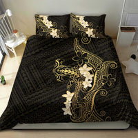 Black and Gold Hawaii Bedding Set Hammerhead Shark Tattoo Curve Polynesian - Polynesian Pride