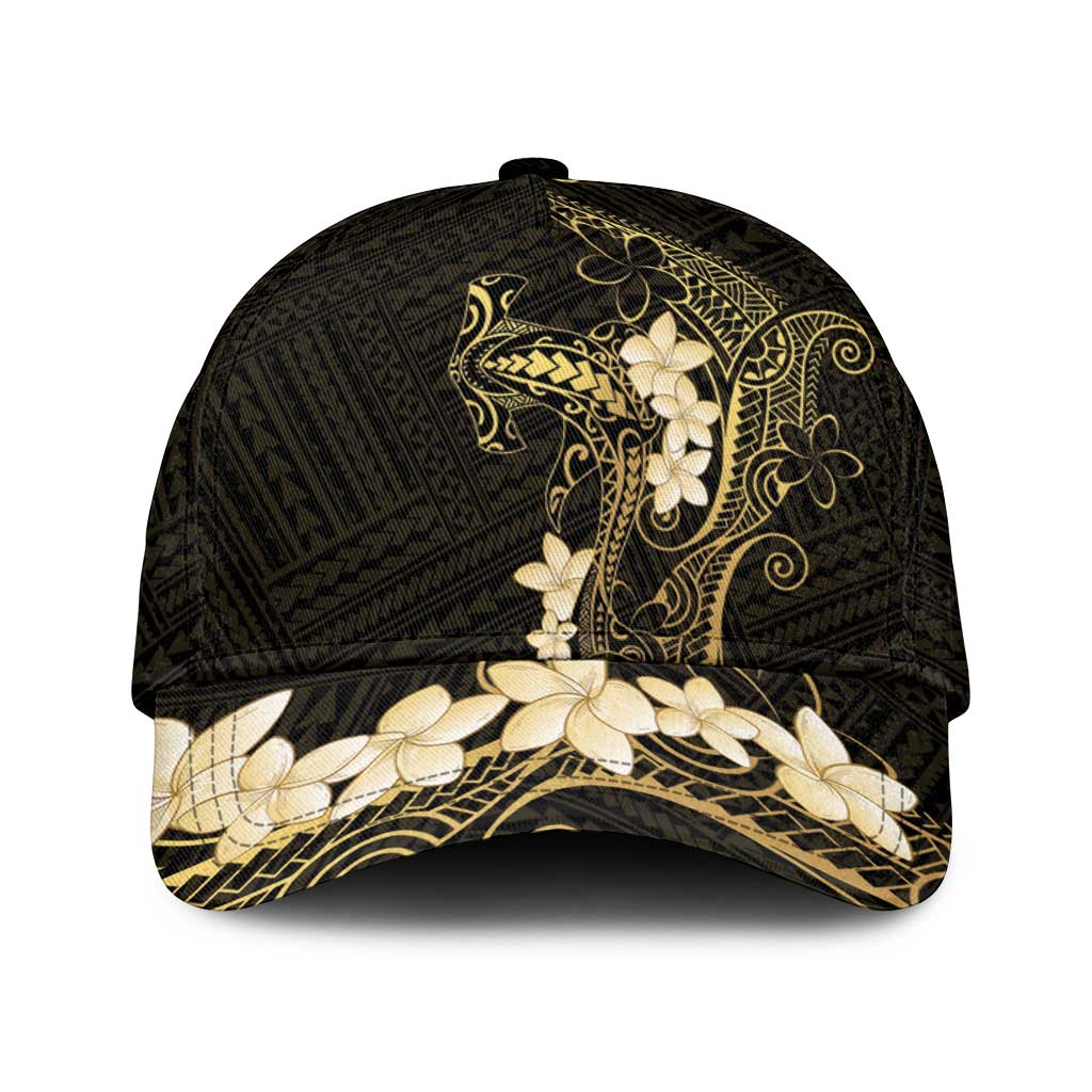 Black and Gold Hawaii Classic Cap Hammerhead Shark Tattoo Curve Polynesian - Polynesian Pride