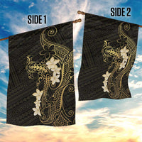 Black and Gold Hawaii Garden Flag Hammerhead Shark Tattoo Curve Polynesian - Polynesian Pride