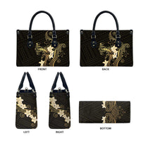 Black and Gold Hawaii Leather Bag Hammerhead Shark Tattoo Curve Polynesian - Polynesian Pride
